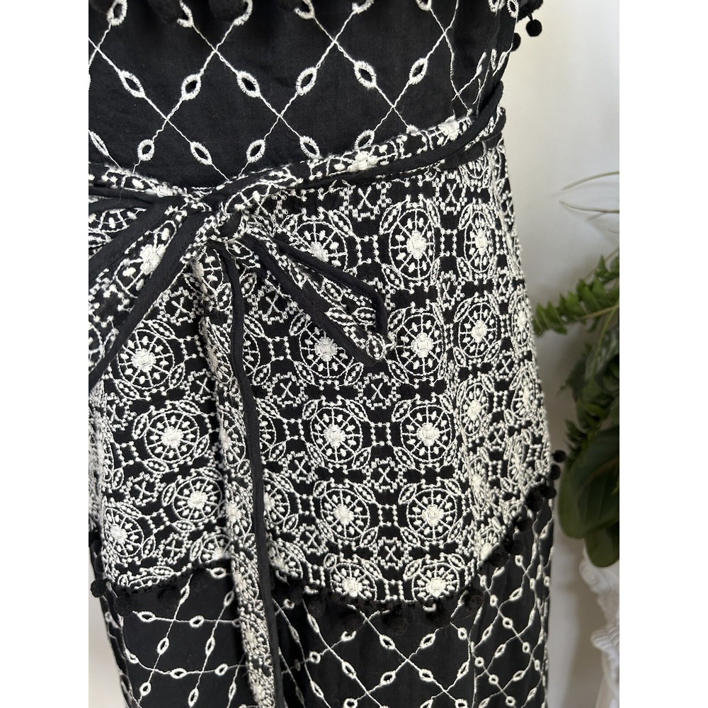 NWT‎ Anthropologie Marisol Black Embroider Off- Shoulder Boho Dress 12 MSRP $230 - Picture 4 of 7